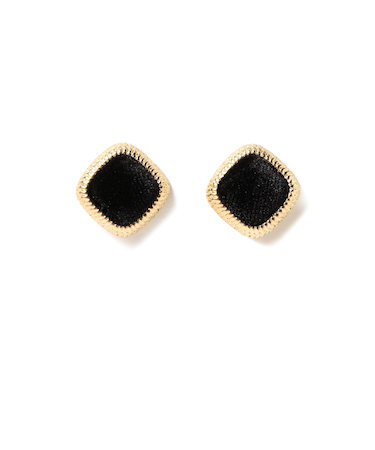 ベロア スクエア イヤリング