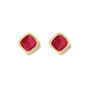 ベロア スクエア イヤリング