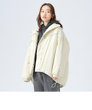 配色 モンスター ショート コート