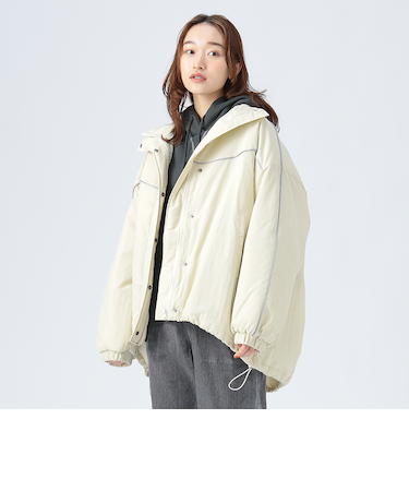 配色 モンスター ショート コート