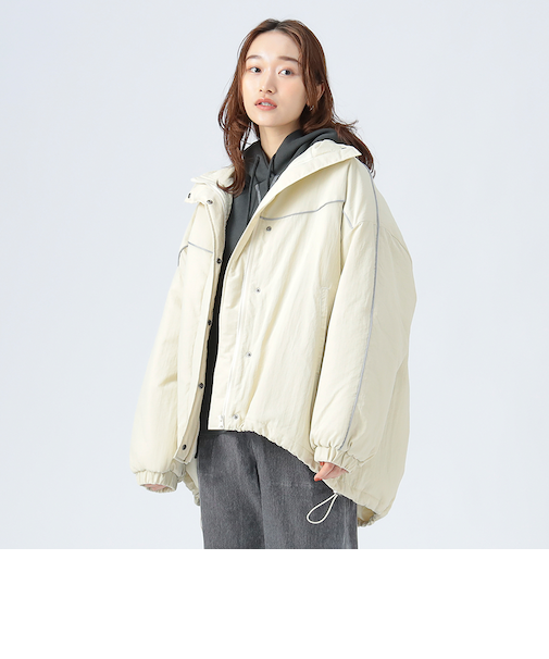 配色 モンスター ショート コート