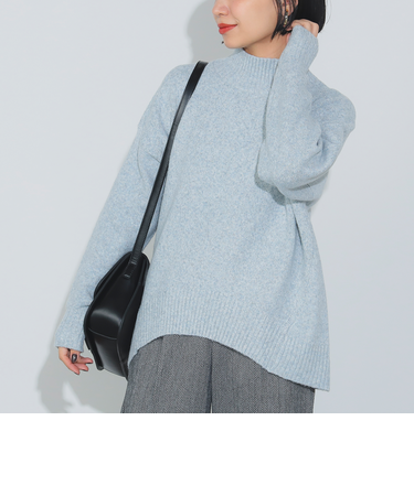 オーバーサイズ ハイネックニット（洗濯機可能）