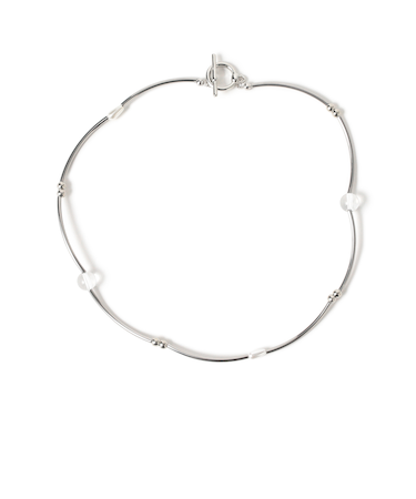 ウェーブ クリアビーズ ネックレス