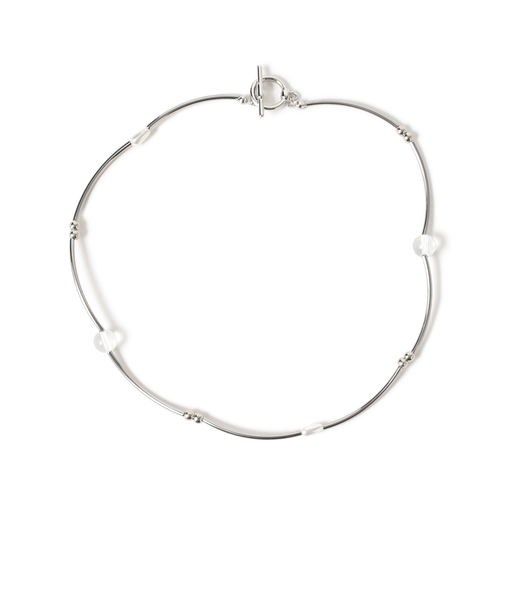 ウェーブ クリアビーズ ネックレス