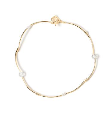 ウェーブ クリアビーズ ネックレス