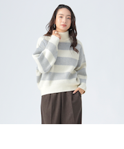 配色 ボーダー柄 ニット