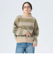 配色 ボーダー柄 ニット