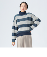 配色 ボーダー柄 ニット