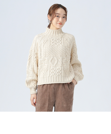 パッチワーク編み ニット