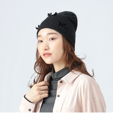 リボン シャギー ビーニー