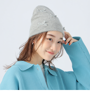 リボン シャギー ビーニー