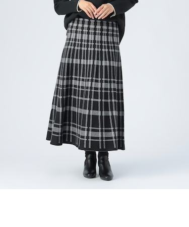 ジャカード フレア ロングスカート