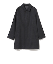 140Sウール チェック柄 ステンカラーコート