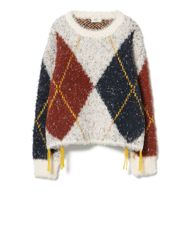 アーガイル柄 シャギー ニット