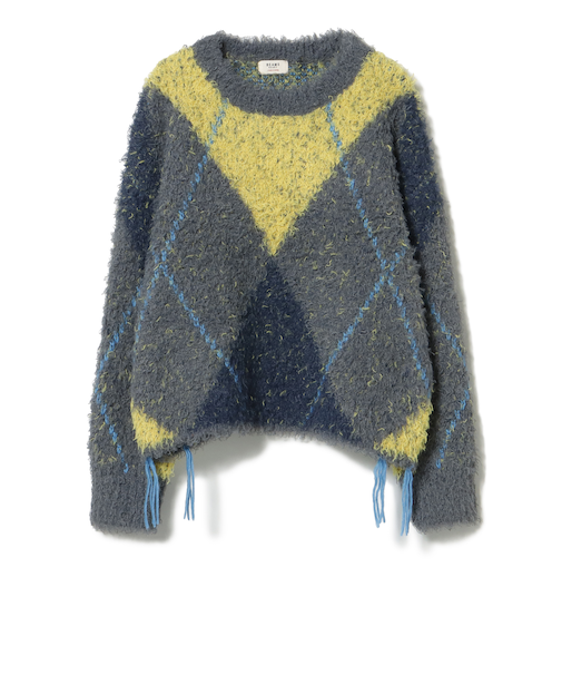 アーガイル柄 シャギー ニット