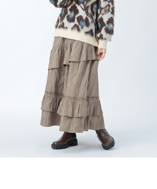 ワッシャー フェイクスエード スカート