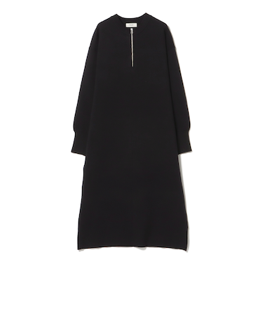 スウェットライク ハーフジップ ワンピース