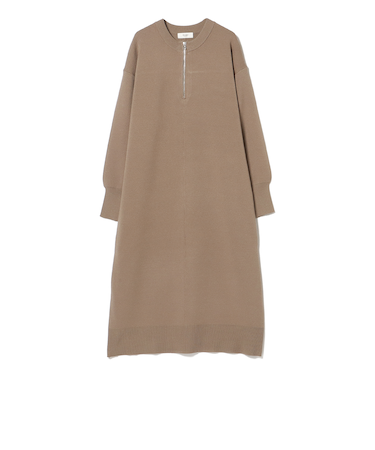 スウェットライク ハーフジップ ワンピース