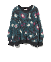 レオパード シャギー ニット