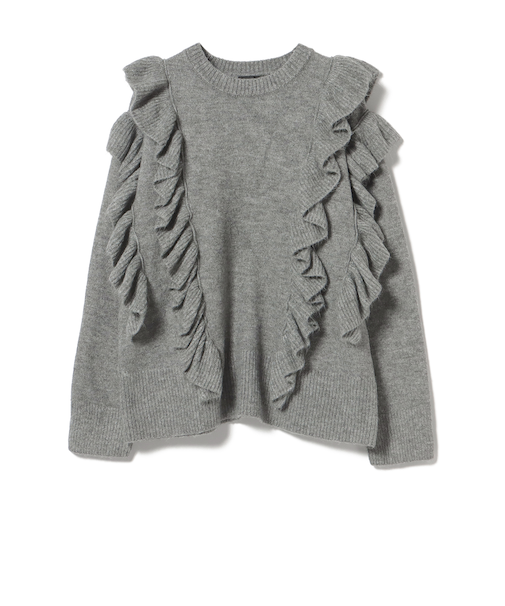 オーバー フリル ニット プルオーバー