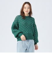 ハート ジャカード ニット プルオーバー