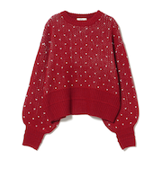 ハート ジャカード ニット プルオーバー