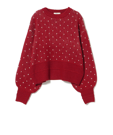 ハート ジャカード ニット プルオーバー