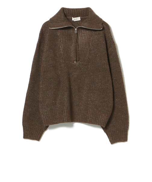 ハーフジップ ニット プルオーバー