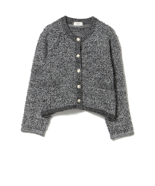 ブークレー格子柄 クルーネックショートカーディガン｜ニューヨーカー