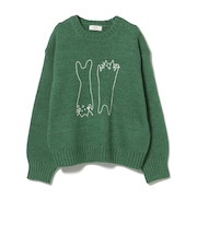 アートネコ 刺繍 ニット プルオーバー