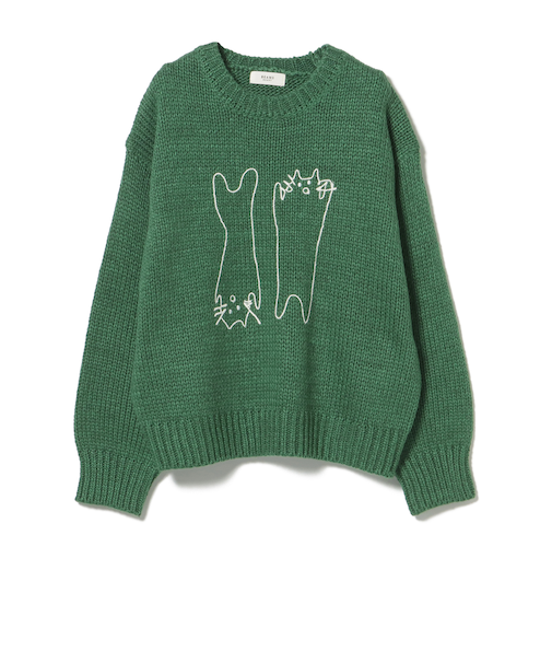 アートネコ 刺繍 ニット プルオーバー