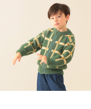 チェック シャギー カーディガン 2025FW（90～140cm）