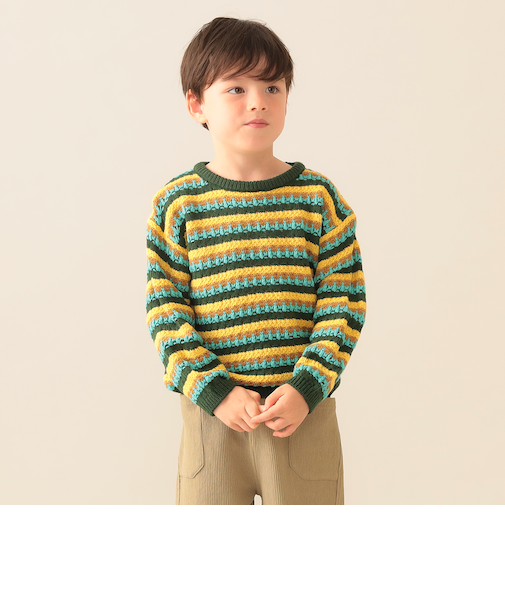 透かし編み ボーダー ニット 2025FW（90～140cm）