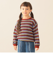 透かし編み ボーダー ニット 2025FW（90～140cm）