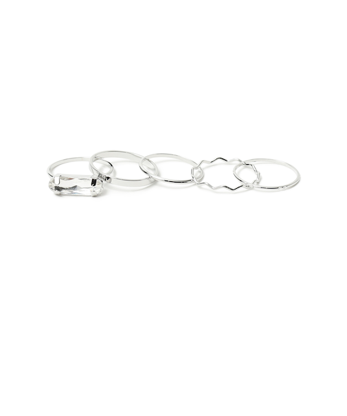 クリアストーン 5リング セット