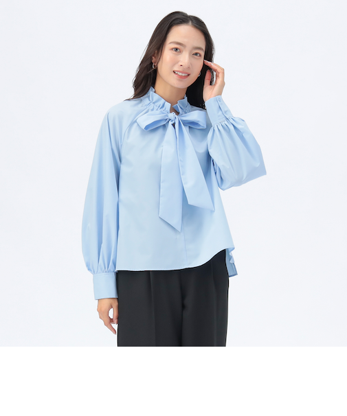 ボウタイ ギャザー ブラウス