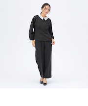 襟付き ペプラム セットアップ