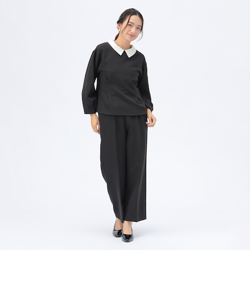 襟付き ペプラム セットアップ