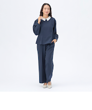 襟付き ペプラム セットアップ