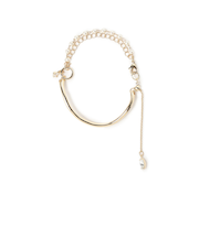 ハーフチェーン フェイクパール ブレスレット