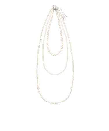 マルチ フェイクパール 3連 ネックレス