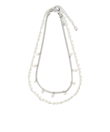 フェイクパール 2連 ネックレス