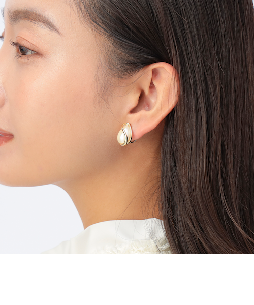 公式】インターロッキング オープン サークル パール ハギー ピアス