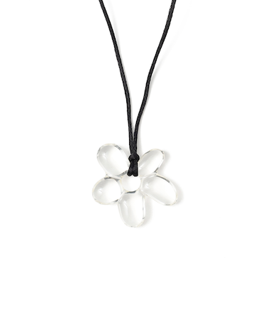 クリアフラワー 紐ネックレス