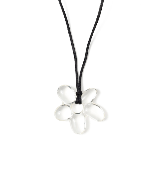 クリアフラワー 紐ネックレス