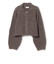 ビッグカラー ダブルジップ ニット