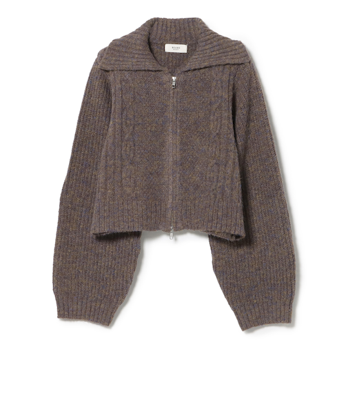 ビッグカラー ダブルジップ ニット