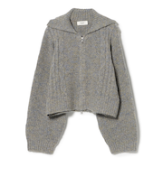 ビッグカラー ダブルジップ ニット