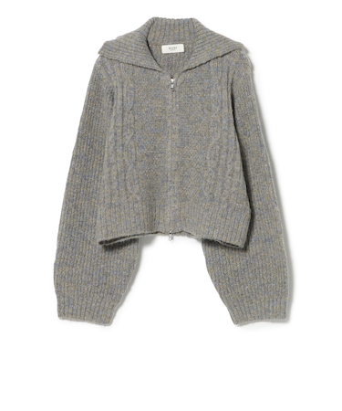 ビッグカラー ダブルジップ ニット