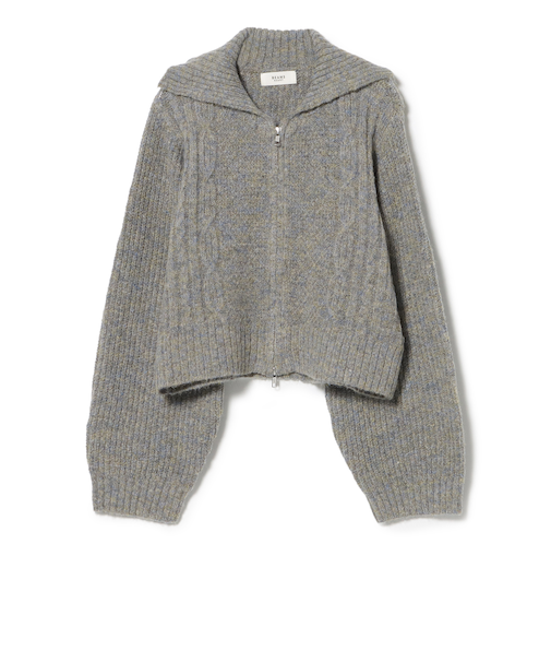 ビッグカラー ダブルジップ ニット